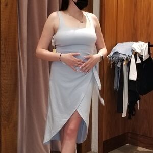 Wilfred Asymmetrical Dress in Soft Blue